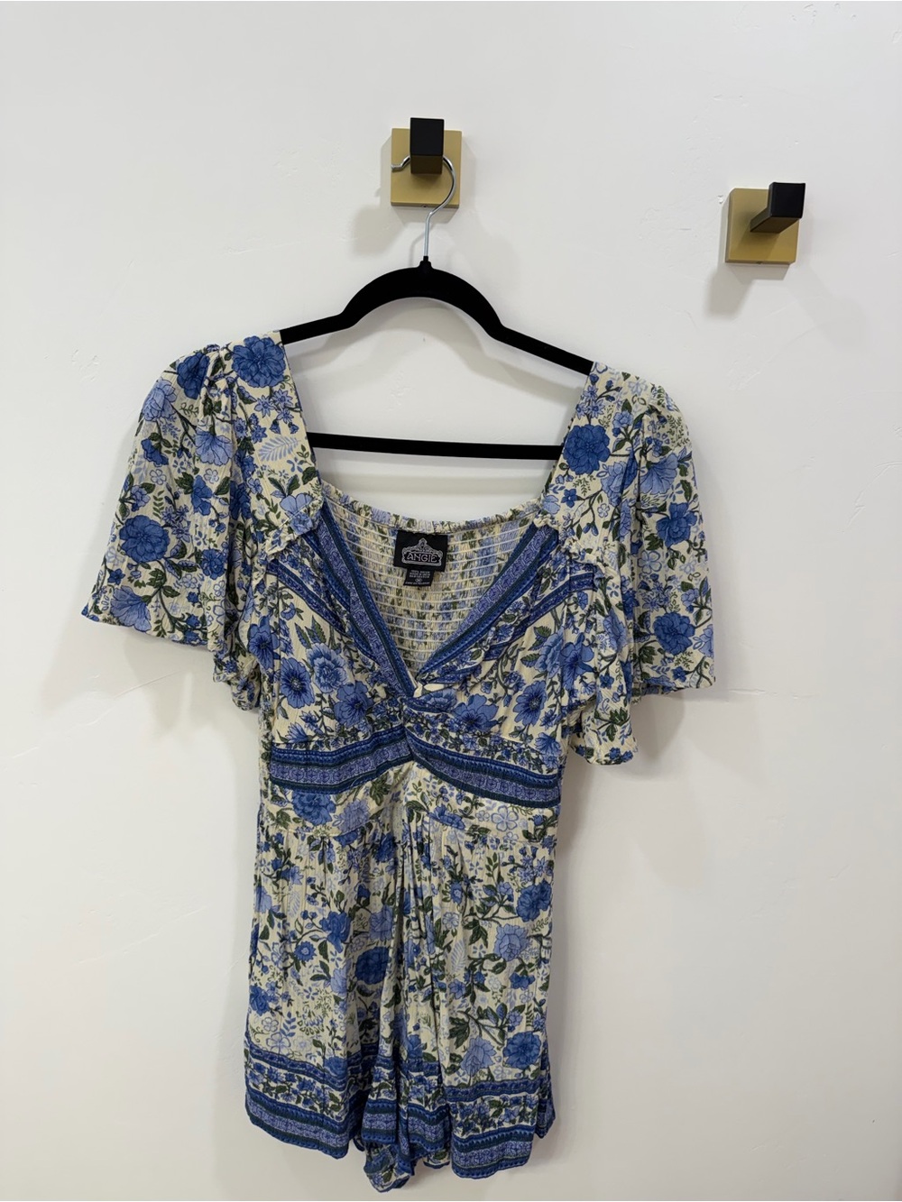 Blue Floral V-Neck Romper